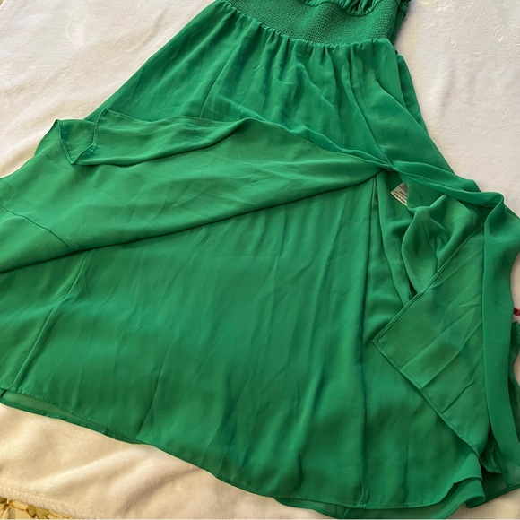 Aritzia Wilfred Genoa Midi Dress in Gloss Green - Picture 5 of 9